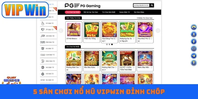 5 sân chơi nổ hũ VIPWIN đỉnh chóp